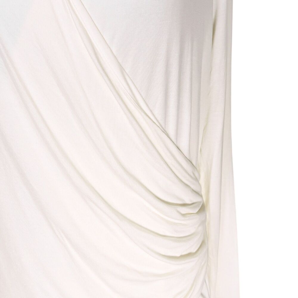 Lauren Ralph Lauren Top Womens XL Winter Cream Faux Wrap Jersey Stretch Blouse - Picture 6 of 9